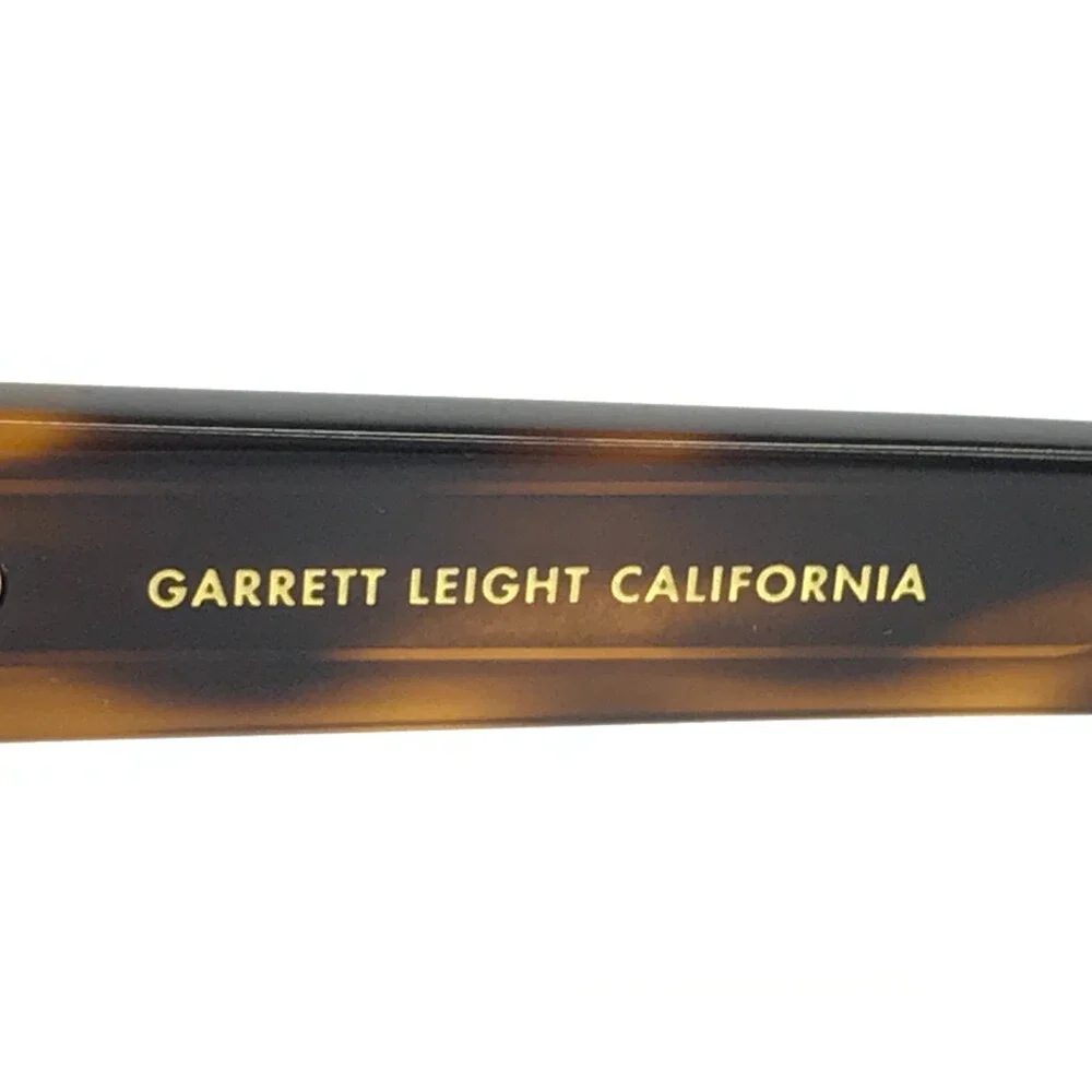 Garrett Leight Sunglasses WOZ SPBRNSH Shiny Tortoise Frames with Gray Lenses